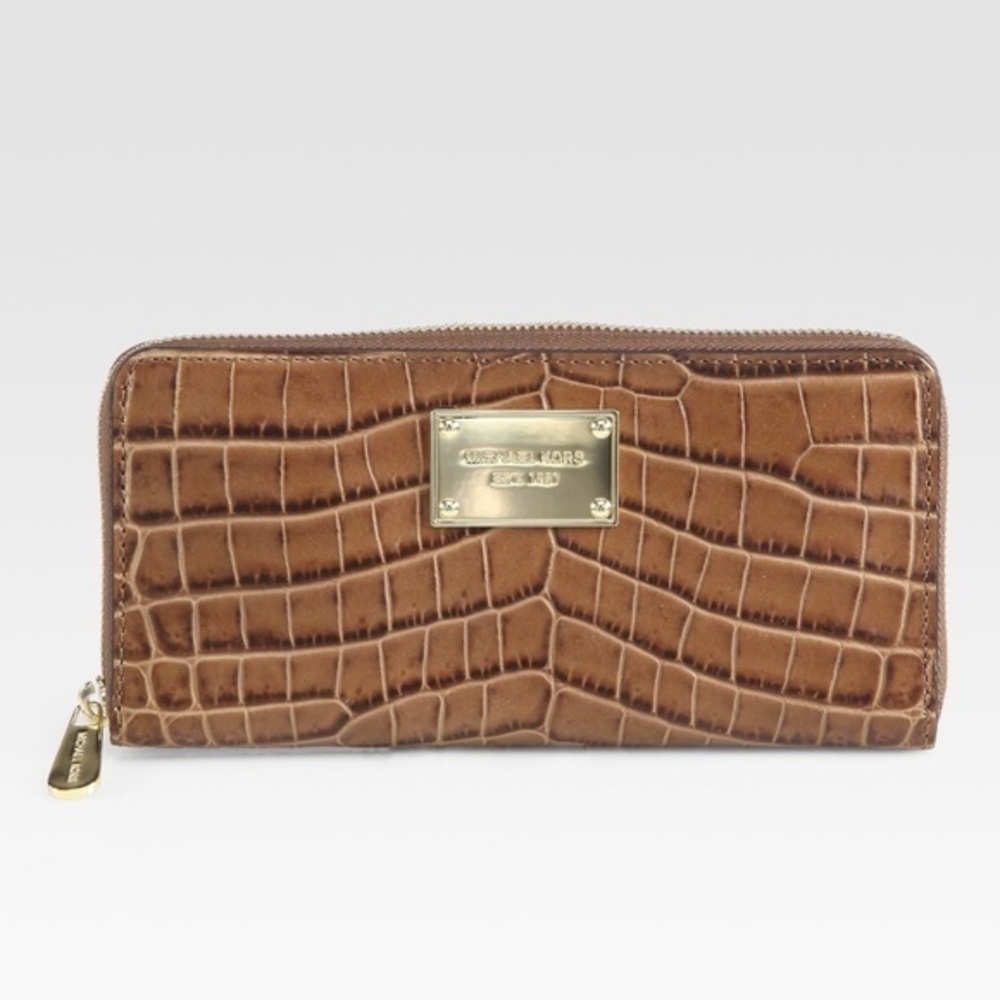MICHAEL KORS Crocodile-Embossed Leather Wallet